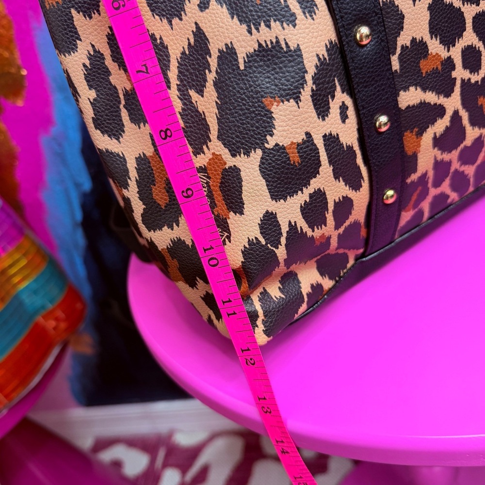 Victoria's Secret Leopard Print Convertible Backpack Tote Bag Studded NWT - Picture 8 of 10